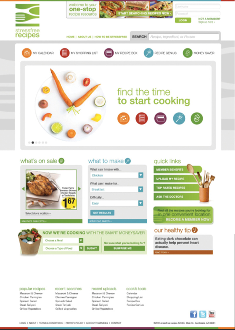 stressfree recipes custom website print digital design